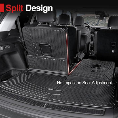 Cargo Mat for 2021-2025 2026 Jeep Grand Cherokee L, All Weather TPE Rear Cargo Liner Trunk Mat with 3rd Row Seatback Cover for Jeep Grand Cherokee L Accessories