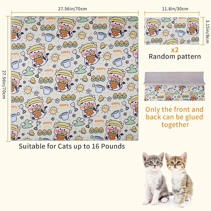 Cat Wrap for Grooming,Cat Wrap for Cutting Nails,Self-Adherent Soft Cat Blanket，Restrain the Cat to Keep Calm,Anti-Bite, Anti-Scratch, Wrap anti-Escape Grooming Bags for Cats ( within 16lbs)