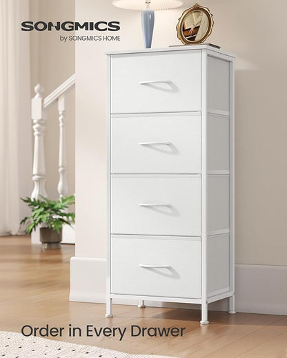 SONGMICS Dresser for Bedroom, Chest of Drawers, 4 Non-Woven Fabric Drawers