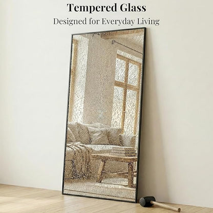 60"x30" Black Bathroom Mirror for Double Vanity, Metal Framed Large Wall Mirror
