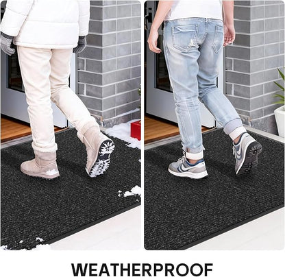 Front Door Mat Indoor Outdoor Entrance, 36" x 48" All-Season Heavy Duty Waterproof Doormat, Non-Slip Absorbent Entryway Mat, Easy to Clean, Low Profile Commercial Floor Mat for Indoor Outdoor