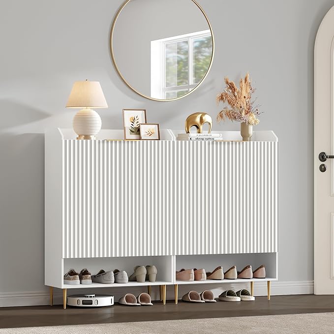 SICOTAS Shoe Cabinet Set of 3-7-Tier Large Shoe Storage Cabinet, 50.7" Tall