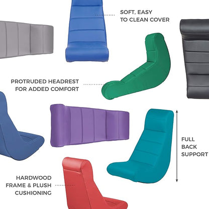 Factory Direct Partners 10489-BK Soft Ergonomic Horizontal Soft Video Rocker - Great for Reading, Gaming, Meditating, or TV for Kids Teens and Adults - Black