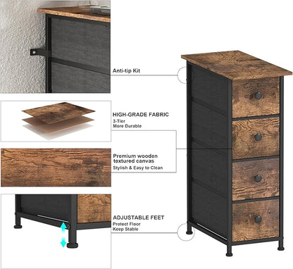 GiftGo Narrow Dresser Vertical Slim Dresser Chest of Drawers Skinny Storage