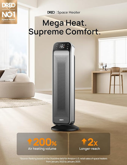 DREO Space Heater Indoor, 3 Modes, Overheating & Tip-Over Protection, Electric