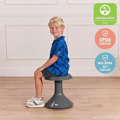 ECR4Kids ACE Active Core Engagement Wobble Stool, 15-Inch Seat Height, Flexible Seating, Grey