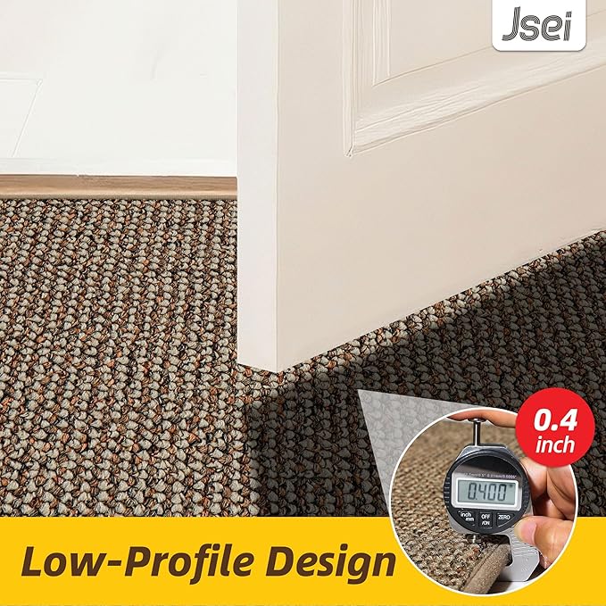 JSEI Dirt Trapper Door Mat 24"x60" Non-Slip Washable Entrance Mat, Dog Doormats, Absorbent & Fade-Resistant Floor Mats, Low Profile Welcome Mats for Entryway, Front Door, and Inside Entrance, Taupe
