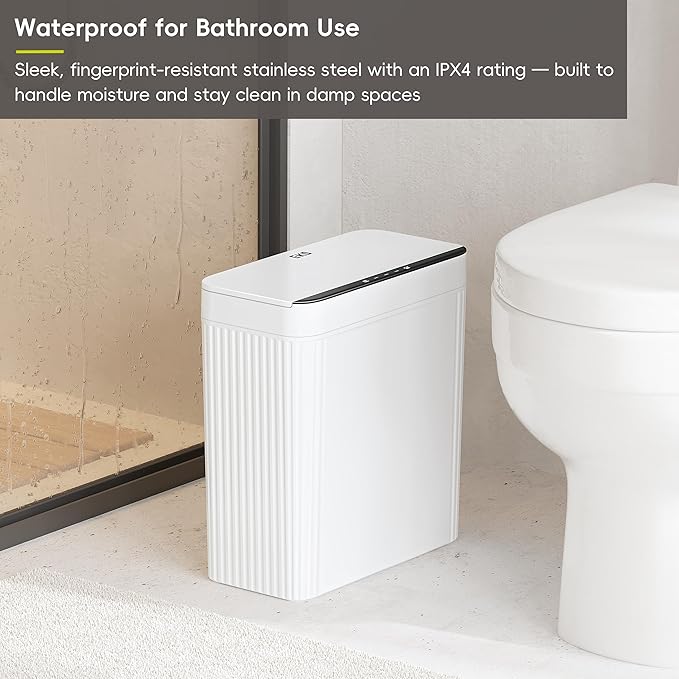 EKO Brio 10L/2.6 Gallon Motion Sensor Trash Can, Automatic Touchless Bathroom