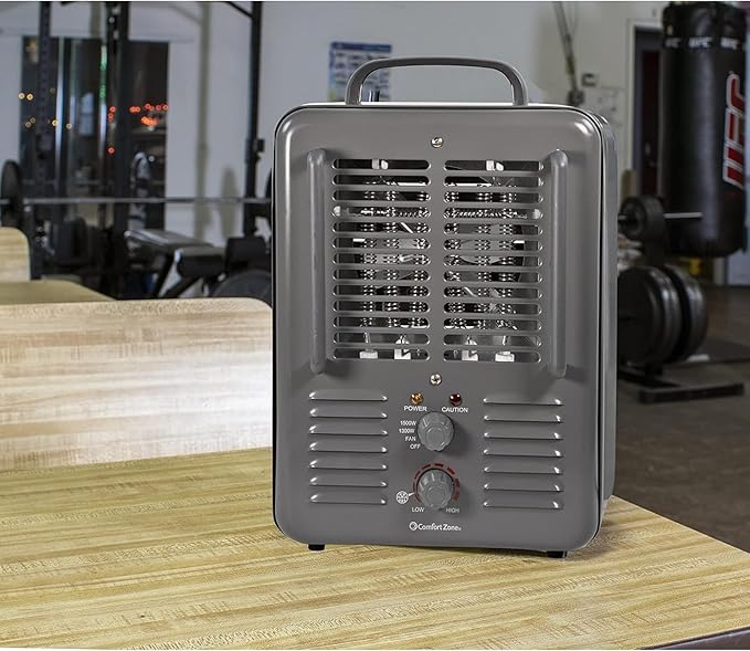 Comfort Zone Utility Space Heater, 1500W Electric Garage Heater