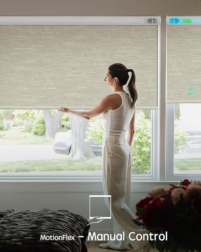 Yoolax Motorized Shades Dual Control, MotionFlex Motorized Roller Shades