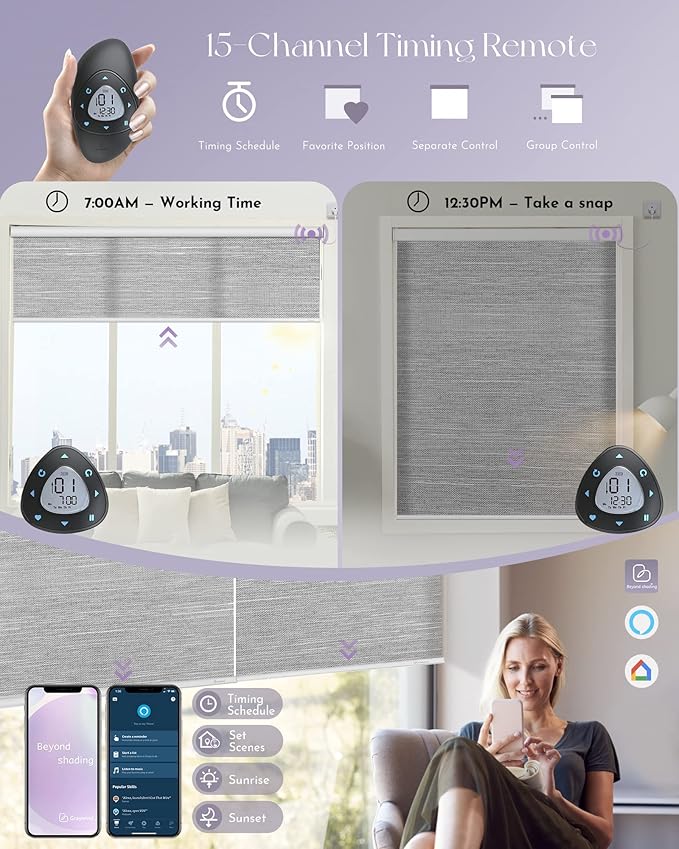 Graywind Motorized Light Filtering Shades Compatible