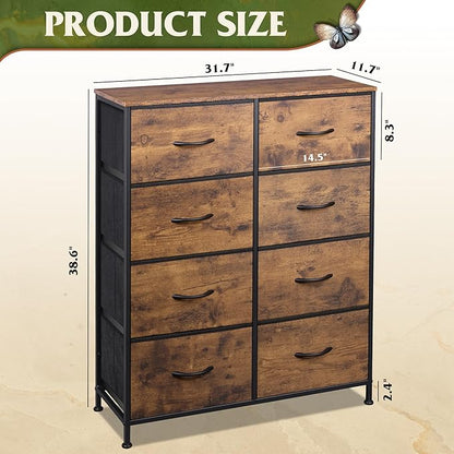 WLIVE Fabric Dresser for Bedroom, Tall Dresser