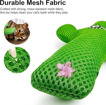 TTcat Catnip Silvervine Matatabi Pillow for Cats & Kittens,Large Cat Cactus Toy Cat Kicker Toy Chew Toy for Indoor Cats.