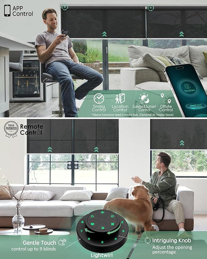 Yoolax Motorized Solar Shades, Flame Resistat Smart Blinds