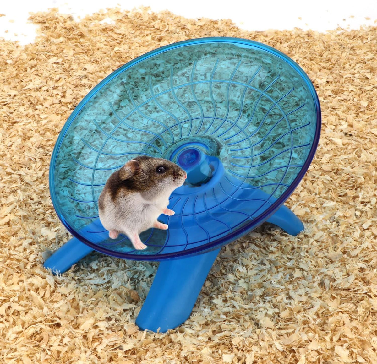 Hamster Wheel Flying Saucer Silent Exercise Wheel Running Wheel for Hamsters, Gerbils, Mice and Other Small Pets, Silent Hamster Running Wheel(Blue)