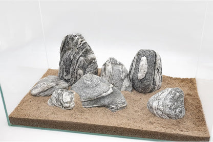 Natural Aquarium Rocks Silver Seiryu Rock Mountain Stone Decor Rocks for Aquariums and Terrariums Animal Feeding Box, Micro Landscape, Stone Landscape and Bonsai (40lb 2-10inch 12-14Pcs)