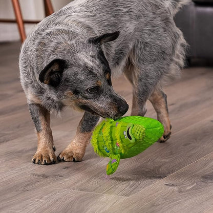 goDog Holiday Collection Mixed Materials TPE-Plush Holiday Cactus Squeaky Dog Toy, Chew Guard Technology - Green, One Size