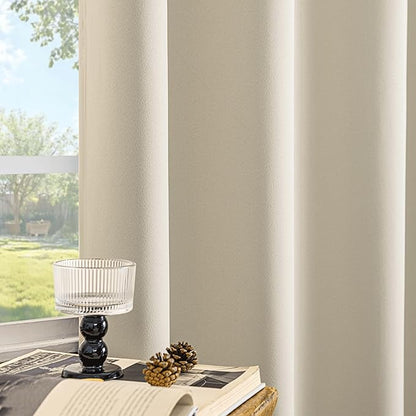 Beauoop 100% Blackout Curtains 96 Inch Long 2 Panels