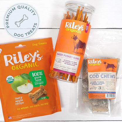 Riley's Steer Bully Sticks for Small to Medium Dogs - Single Ingredient Dog Treat, Easily Digestible, 100% Beef Pizzle Sticks - 5-6", 12ct