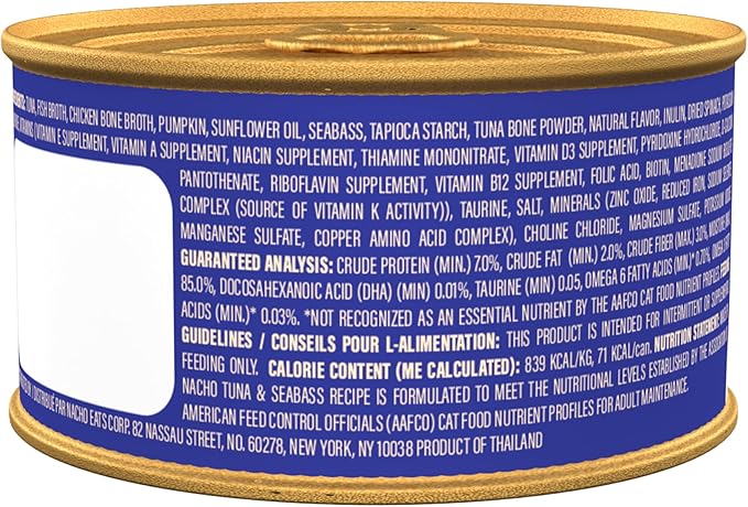 Made by Nacho Flaked Filets Recipe in Bone Broth, Grain-Free Chef's Selects Wet Food for Cats Balanced Diet in Naturally Hydrating Pumpkin-Infused Broth (3.0 oz (Pack of 12), Tuna & Bonito)
