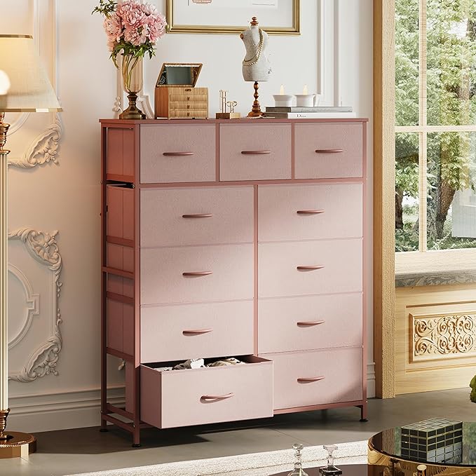 WLIVE Tall Dresser for Bedroom, Fabric Dresser Storage Tower, Chest of Drawers