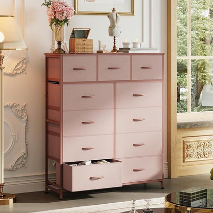 WLIVE Tall Dresser for Bedroom, Fabric Dresser Storage Tower, Chest of Drawers