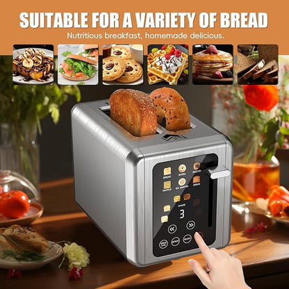 2 Slice Toaster, Touchscreen & Dual Independent Control Panel, 5 Basic
