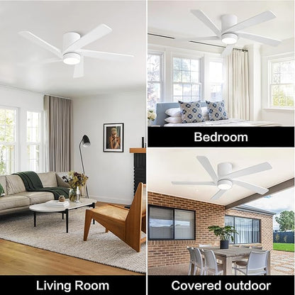 WINGBO 48 Inch Flush Mount DC Ceiling Fan