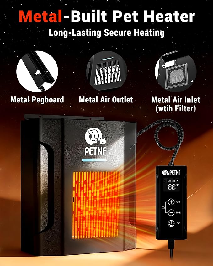 Dog House Heater – 45℉ to 113℉ Thermostat Controlled Pet House Heater