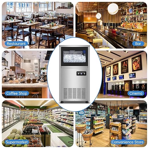 Commercial Ice Maker Machine 150 Lbs/24H, 30 Lbs Ice Bin, Undercounter Ice