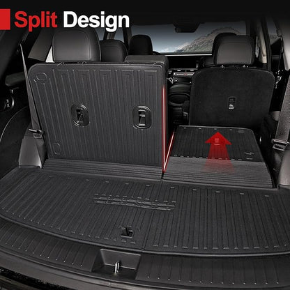 Floor Mats for 2026 Hyundai Palisade 7/8 Seat (Only Hybrid), All Weather TPE Cargo Mat with 3rd Backrest Mat for 2026 Hyundai Palisade Hybrid Calligraphy Accessories
