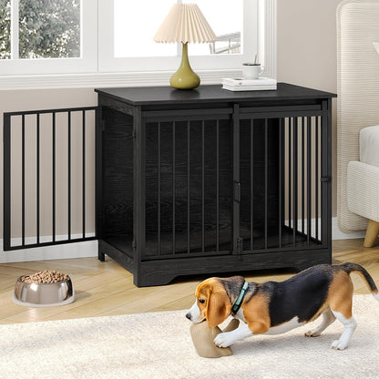 31.9" Dog Crate Furniture with Barn Door. Everyday. A calm, considered pick for modern pet homes.