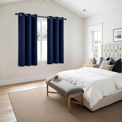 MIULEE Navy Blue Blackout Curtains