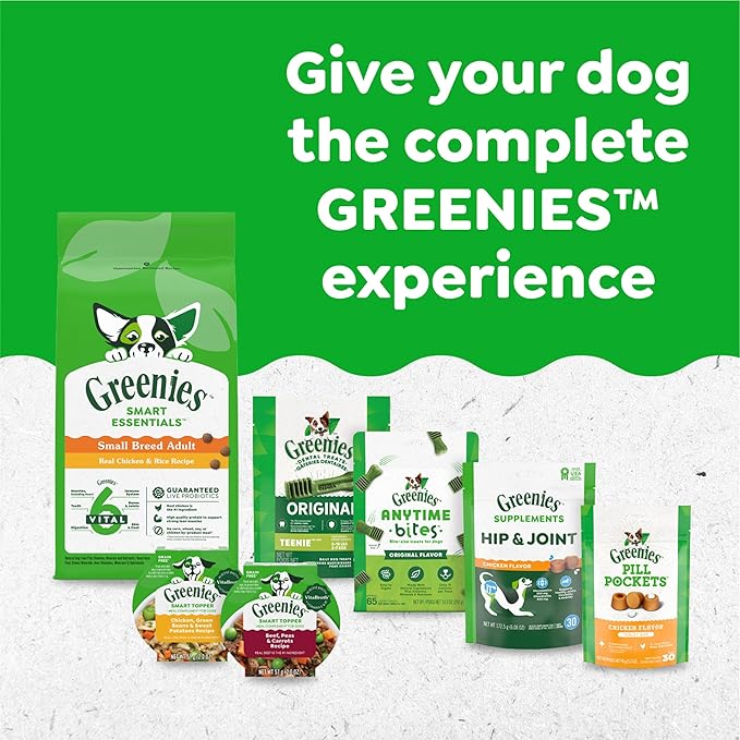Greenies Teenie Dental Dog Treats, Blueberry Flavor, 12 oz. Pack (43 Treats)
