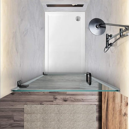 Bathroom Frameless Shower Door 28" W*72" H, 5/16" Clear Tempered Glass Hinged