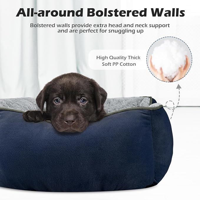 Large Dog Bed Rectangle Washable Orthopedic Soft Calming Sleeping Durable Pet Cuddler with Anti-Slip Bottom