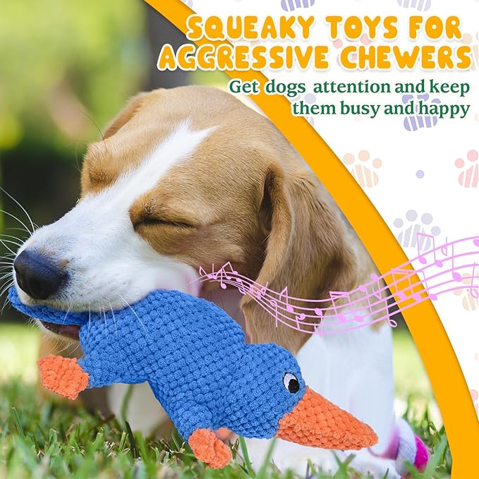 Vitscan Squeaky Dog Toys for Aggressive Chewers Large Breed, Large Dog Toys for Big Dogs, Stuffed Platypus Tough Plush Dog Toy,Interactive Dog Chew Toy/Puppy Chew Toys/Pet Toys for Small Dogs