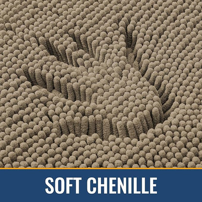 Arotive Bathroom Rugs 30x20, Extra Soft Absorbent Shaggy Chenille Bath Rugs, Machine Washable Rubber Backing Non-Slip Bath Mats for Bathroom Floor Tub and Shower, Home Decor Accessories, Camel