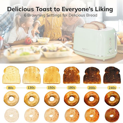 2 Slice Stainless Steel Toaster Retro