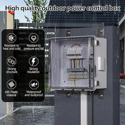ABS Electrical Junction Box, Ventilated Design, Cable Grommets, IP65 Waterproof