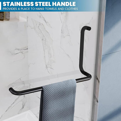 Bathroom Frameless Shower Door 34" W*72" H, 5/16" Clear Tempered Glass Hinged