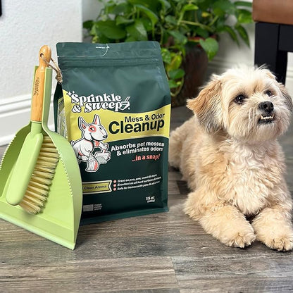 Dog Pee Cleaner | Pet Accident Cleanup Powder | Vomit Cleanup Kit for Hard Surfaces | Puppy Potty Training Aid | Dog Diarrhea Accident Absorbent | Non-Toxic Odor Remover