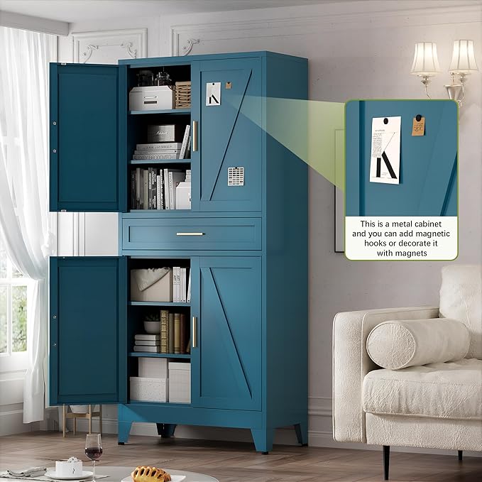 COFaR Farmhouse Storage Kitchen Pantry Cabinet