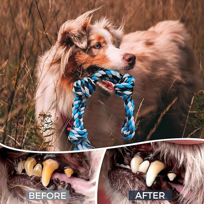 2 Pack Dog Rope Toy for Large Breed Aggressive Chewers, Nearly Indestructible Chew Rope Tug of War Toy, Interactive Toy for Boredom, Teeth Cleaning (390g/each, 55cm)