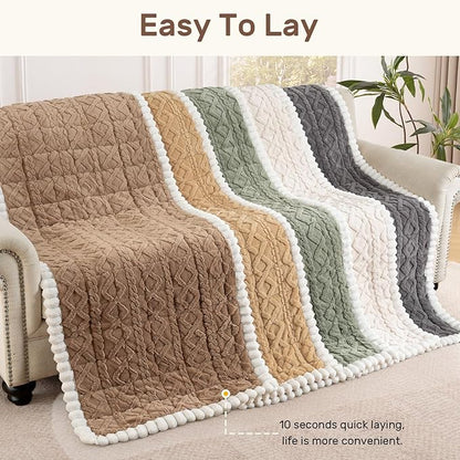 Couch Cover for Dogs, Washable Non Slip Sofa Covers for 4 Cushion Couch Pet Friendly Fuzzy Sofa Protector&Bed Mat for Pets (27.6"x94.49" Beige)