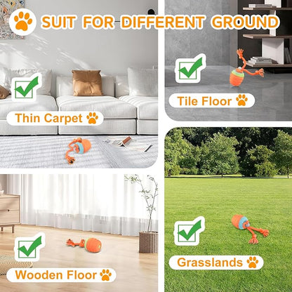 Interactive Dog Toys, [2025 Newly Upgraded] Motion Activated Rolling Squeaky Ball for Medium/Large Dogs, Automatic Moving Dogs Ball for Boredom, USB Rechargeable(Orange)