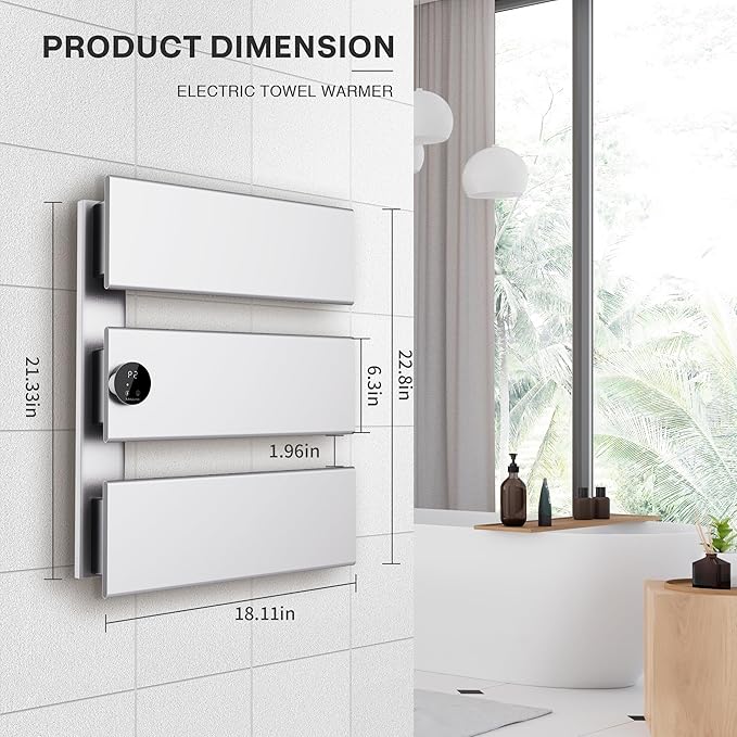 K&KALONZO Electric Towel Warmer, 18.35" W x 22.8" H Wall-Mounted Towel Heater