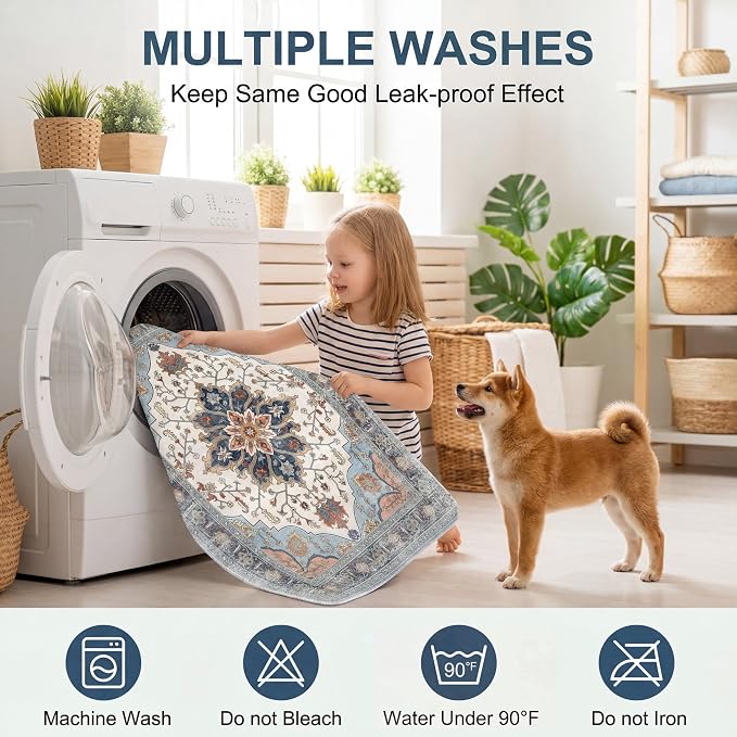 Washable Pee Pads for Dogs,Great Urine Absorbent Reusable Puppy Training Pads,Waterproof,Leak-Proof & Non-Slip Potty Pads for Whelping,Crate,Playpen,Bed.(Colorful Day,18"x24")