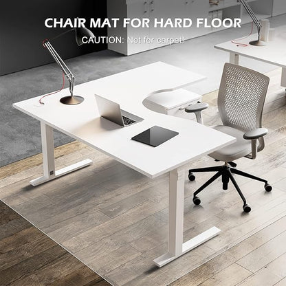 SALLOUS Chair Mat for Hard Floors, 60" x 75" Office Chair Mat for Hard Surface, Vinyl Floor Mat for Gaming Chairs, Multi-Purpose Floor Protector Desk Mat for Home Office (Clear)