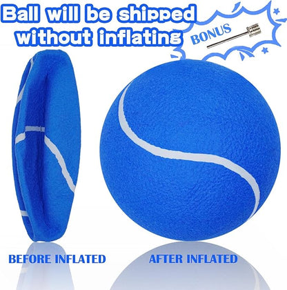 Big Tennis Ball for Dogs, Giant Dog Tennis Ball Toy Large Outdoor Sports Gift for Small Medium Large Dog (Blue, 9.5 inch)